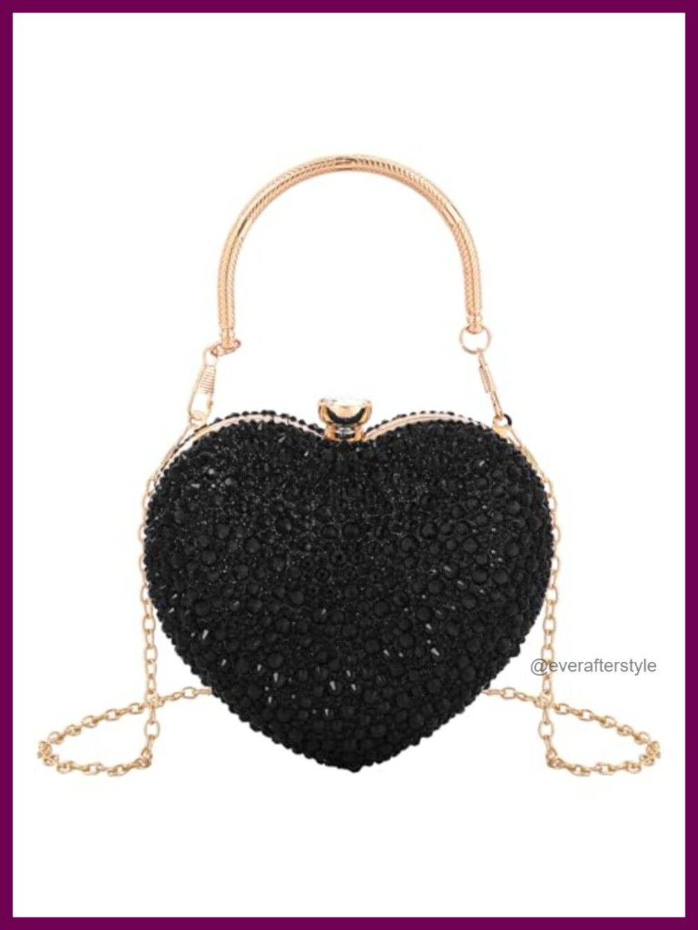 Heart Shaped Clutch Evening Bag Acrylic Chain Purse Wedding Party